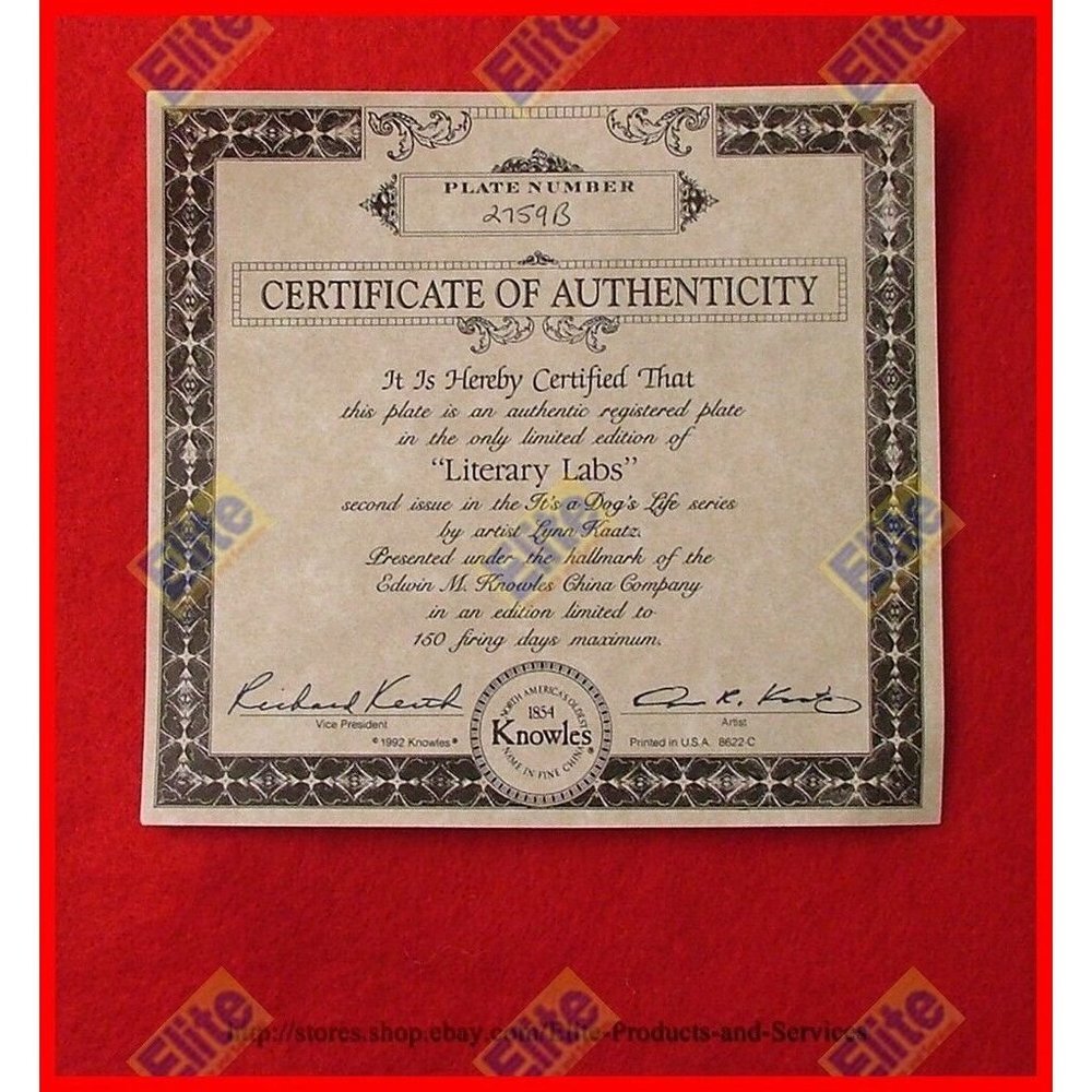 Its‎ a Dogs Life "Literary Labs" Collectors Plate by Knowles - Picture 3 of 5